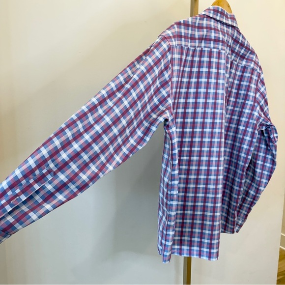 Men's Egara XL Multicolor Plaid Non-Iron Long Sleeve Button-Down Dress Shirt - Picture 10 of 11